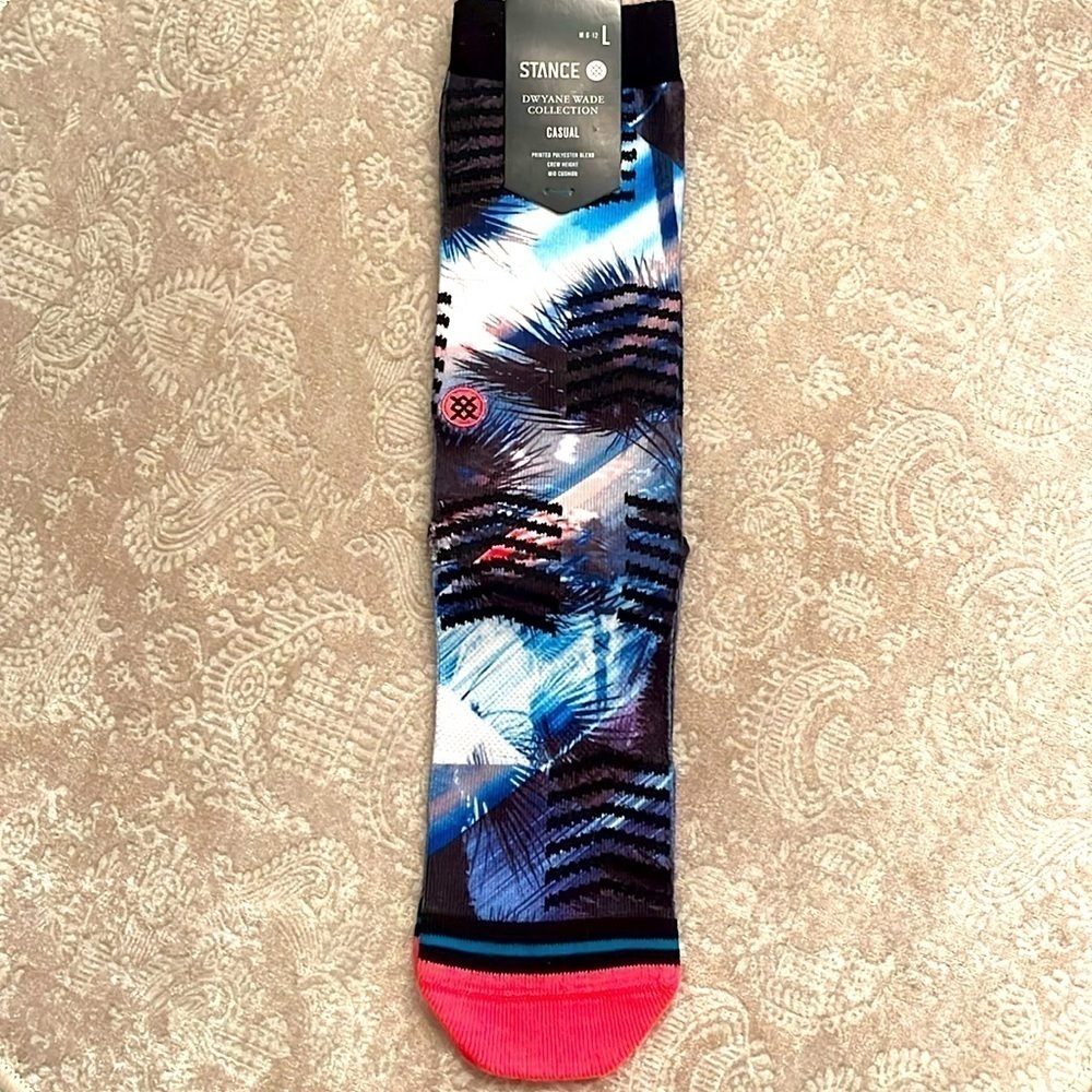 Brand New Stance Dwayne Wade Collection Casual Crew Cushion Socks Tropical Miami - Picture 2 of 15